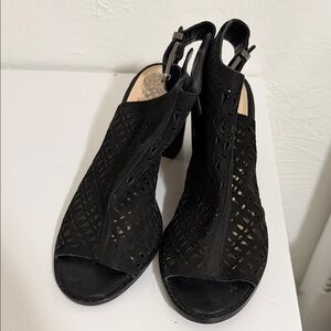 Vince Black Cutout Heeled Sandals